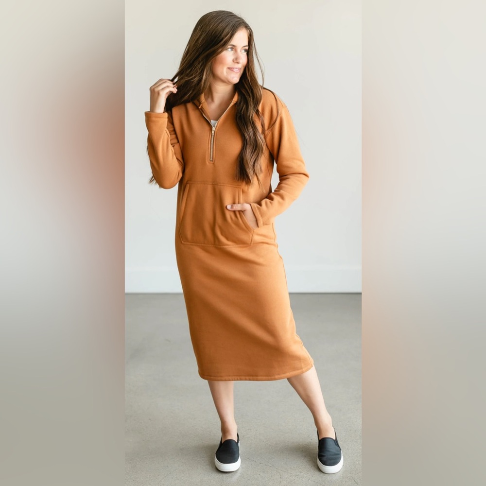 Olympia Zipper Sweatshirt Dress
